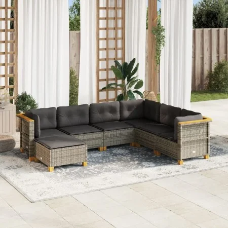 7-piece garden sofa set with gray synthetic rattan cushions by vidaXL, Garden sets - Ref: Foro24-3261936, Price: 502,20 €, Di...