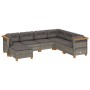 7-piece garden sofa set with gray synthetic rattan cushions by vidaXL, Garden sets - Ref: Foro24-3261936, Price: 475,52 €, Di...