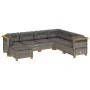 7-piece garden sofa set with gray synthetic rattan cushions by vidaXL, Garden sets - Ref: Foro24-3261936, Price: 502,20 €, Di...