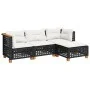 4-piece garden sofa set with black synthetic rattan cushions by vidaXL, Garden sets - Ref: Foro24-3261782, Price: 307,42 €, D...