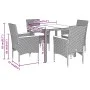 Garten-Essgruppe 5-teilig und Kissen aus synthetischem Rattan in grauem Glas von vidaXL, Gartensets - Ref: Foro24-3278652, Pr...
