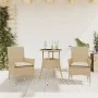 Garden dining set 3 pieces with beige glass synthetic rattan cushions by vidaXL, Garden sets - Ref: Foro24-3278625, Price: 18...