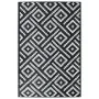 Schwarz-weißer PP-Außenteppich 120x180 cm von vidaXL, Outdoor-Protektoren - Ref: Foro24-368572, Preis: 26,64 €, Rabatt: %