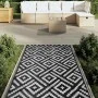Schwarz-weißer PP-Außenteppich 120x180 cm von vidaXL, Outdoor-Protektoren - Ref: Foro24-368572, Preis: 26,64 €, Rabatt: %