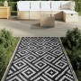 Schwarz-weißer PP-Außenteppich 120x180 cm von vidaXL, Outdoor-Protektoren - Ref: Foro24-368572, Preis: 27,20 €, Rabatt: %