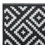 Schwarz-weißer PP-Außenteppich 120x180 cm von vidaXL, Outdoor-Protektoren - Ref: Foro24-368572, Preis: 26,64 €, Rabatt: %