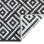 Schwarz-weißer PP-Außenteppich 120x180 cm von vidaXL, Outdoor-Protektoren - Ref: Foro24-368572, Preis: 26,64 €, Rabatt: %