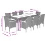 9-piece garden dining set with gray acacia PE rattan cushions by vidaXL, Garden sets - Ref: Foro24-3278638, Price: 762,03 €, ...