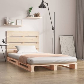 Estructura de cama sin colchón madera maciza pino 75x190 cm