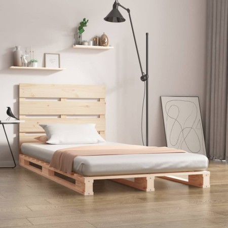Estructura de cama sin colchón madera maciza pino 75x190 cm