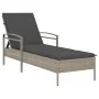 Sonnenliege mit hellgrauem synthetischem Rattankissen 63x200x81 cm von vidaXL, Liegen - Ref: Foro24-368304, Preis: 153,27 €, ...