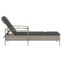 Sonnenliege mit hellgrauem synthetischem Rattankissen 63x200x81 cm von vidaXL, Liegen - Ref: Foro24-368304, Preis: 147,41 €, ...