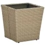 Table and chairs with cushions 3 pieces synthetic rattan beige glass by vidaXL, Garden sets - Ref: Foro24-3278743, Price: 161...
