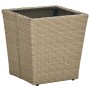 Tisch und Stühle mit Kissen, 3 Stück, synthetisches Rattan, beige Glas von vidaXL, Gartensets - Ref: Foro24-3278743, Preis: 1...