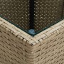 Tisch und Stühle mit Kissen, 3 Stück, synthetisches Rattan, beige Glas von vidaXL, Gartensets - Ref: Foro24-3278743, Preis: 1...