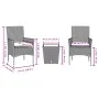 Table and chairs with cushions 3 pieces synthetic rattan beige glass by vidaXL, Garden sets - Ref: Foro24-3278743, Price: 161...