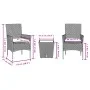 Coffee table chairs with cushions 3 pieces synthetic rattan brown glass by vidaXL, Garden sets - Ref: Foro24-3278741, Price: ...