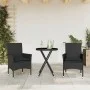 Table and chairs with cushions 3 pieces synthetic rattan black glass by vidaXL, Garden sets - Ref: Foro24-3278748, Price: 174...