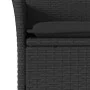Table and chairs with cushions 3 pieces synthetic rattan black glass by vidaXL, Garden sets - Ref: Foro24-3278748, Price: 174...