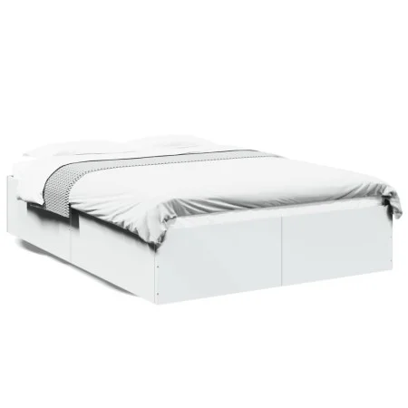 White engineered wood bed frame 120x190 cm by vidaXL, Beds and slatted bases - Ref: Foro24-3281042, Price: 123,98 €, Discount: %