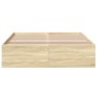 Estructura de cama madera de ingeniería roble Sonoma 140x200 cm de vidaXL, Camas y somieres - Ref: Foro24-3281016, Precio: 12...