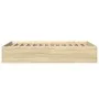 Sonoma oak engineered wood bed frame 140x200 cm by vidaXL, Beds and slatted bases - Ref: Foro24-3281016, Price: 120,44 €, Dis...