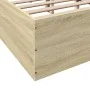 Sonoma oak engineered wood bed frame 140x200 cm by vidaXL, Beds and slatted bases - Ref: Foro24-3281016, Price: 120,44 €, Dis...