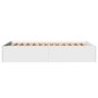 White engineered wood bed frame 140x200 cm by vidaXL, Beds and slatted bases - Ref: Foro24-3281014, Price: 124,85 €, Discount: %