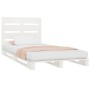 Estructura de cama sin colchón madera maciza blanca 75x190 cm