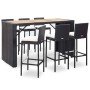 Garden bar furniture and cushions set 7 pieces black synthetic rattan by vidaXL, Garden sets - Ref: Foro24-49562, Price: 579,...