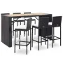 Garden bar furniture and cushions set 7 pieces black synthetic rattan by vidaXL, Garden sets - Ref: Foro24-49562, Price: 570,...