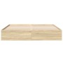 Sonoma oak engineered wood bed frame 180x200 cm by vidaXL, Beds and slatted bases - Ref: Foro24-3280995, Price: 137,12 €, Dis...