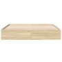 Sonoma oak engineered wood bed frame 180x200 cm by vidaXL, Beds and slatted bases - Ref: Foro24-3280995, Price: 135,07 €, Dis...