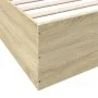 Sonoma oak engineered wood bed frame 180x200 cm by vidaXL, Beds and slatted bases - Ref: Foro24-3280995, Price: 135,07 €, Dis...