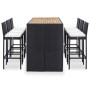 Garden bar furniture and cushions set 7 pieces black synthetic rattan by vidaXL, Garden sets - Ref: Foro24-49562, Price: 579,...
