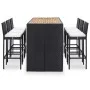 Garden bar furniture and cushions set 7 pieces black synthetic rattan by vidaXL, Garden sets - Ref: Foro24-49562, Price: 570,...