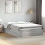 Sonoma gray engineered wood bed frame 135x190 cm by vidaXL, Beds and slatted bases - Ref: Foro24-3281040, Price: 119,06 €, Di...