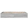 Sonoma gray engineered wood bed frame 135x190 cm by vidaXL, Beds and slatted bases - Ref: Foro24-3281040, Price: 119,06 €, Di...