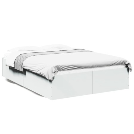 Weißer Bettrahmen aus Holzwerkstoff, 140 x 190 cm von vidaXL, Betten und Lattenroste - Ref: Foro24-3281028, Preis: 127,49 €, ...