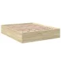 Sonoma oak engineered wood bed frame 150x200 cm by vidaXL, Beds and slatted bases - Ref: Foro24-3281009, Price: 125,73 €, Dis...