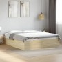 Sonoma oak engineered wood bed frame 150x200 cm by vidaXL, Beds and slatted bases - Ref: Foro24-3281009, Price: 127,24 €, Dis...