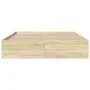 Sonoma oak engineered wood bed frame 150x200 cm by vidaXL, Beds and slatted bases - Ref: Foro24-3281009, Price: 125,73 €, Dis...