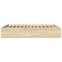 Sonoma oak engineered wood bed frame 150x200 cm by vidaXL, Beds and slatted bases - Ref: Foro24-3281009, Price: 125,73 €, Dis...