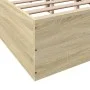 Sonoma oak engineered wood bed frame 150x200 cm by vidaXL, Beds and slatted bases - Ref: Foro24-3281009, Price: 125,73 €, Dis...