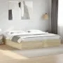 Estructura de cama madera de ingeniería roble Sonoma 200x200 cm de vidaXL, Camas y somieres - Ref: Foro24-3280988, Precio: 13...