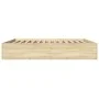 Sonoma oak engineered wood bed frame 200x200 cm by vidaXL, Beds and slatted bases - Ref: Foro24-3280988, Price: 138,65 €, Dis...