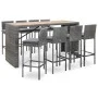 9 Stück synthetisches Rattan Gartenbar-Möbel Akaziengrau Holz von vidaXL, Gartensets - Ref: Foro24-49567, Preis: 639,82 €, Ra...