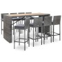 9 Stück synthetisches Rattan Gartenbar-Möbel Akaziengrau Holz von vidaXL, Gartensets - Ref: Foro24-49567, Preis: 647,81 €, Ra...