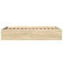 Sonoma oak engineered wood bed frame 135x190 cm by vidaXL, Beds and slatted bases - Ref: Foro24-3281037, Price: 118,47 €, Dis...