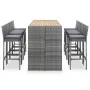 9 Stück synthetisches Rattan Gartenbar-Möbel Akaziengrau Holz von vidaXL, Gartensets - Ref: Foro24-49567, Preis: 639,82 €, Ra...
